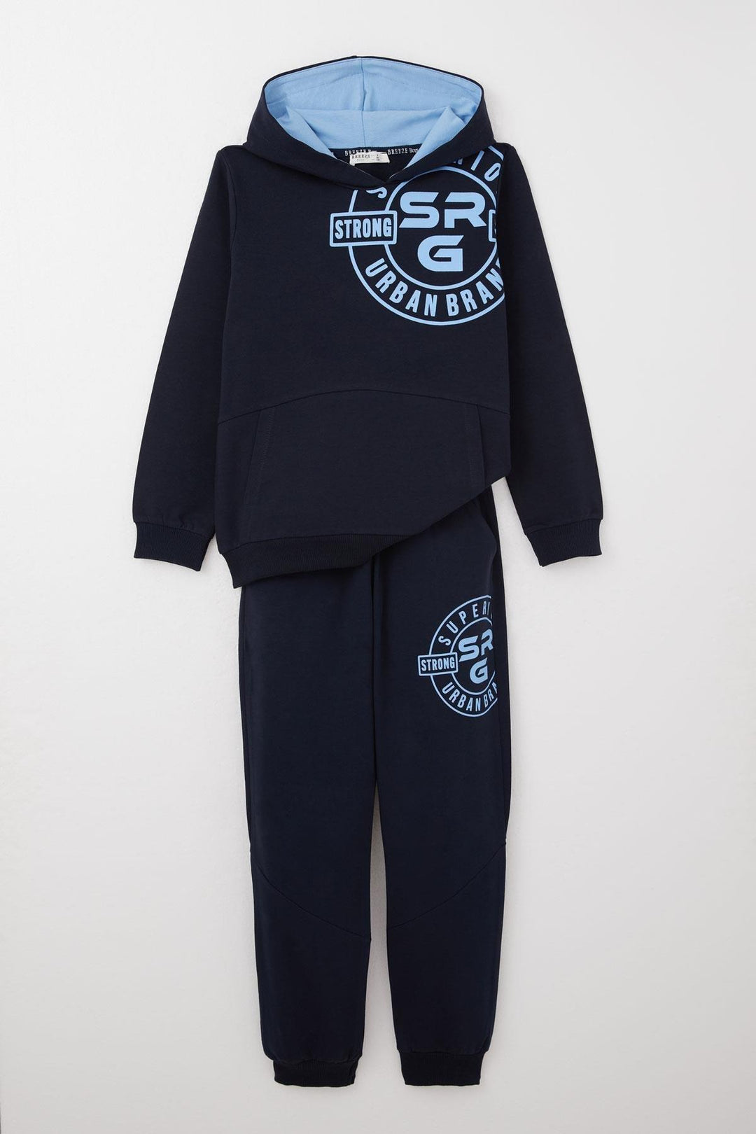 BRE Breeze Boys' Tracksuit Printed with Kangaroo Pocket 62 Years, Navy Blue - Ankeny