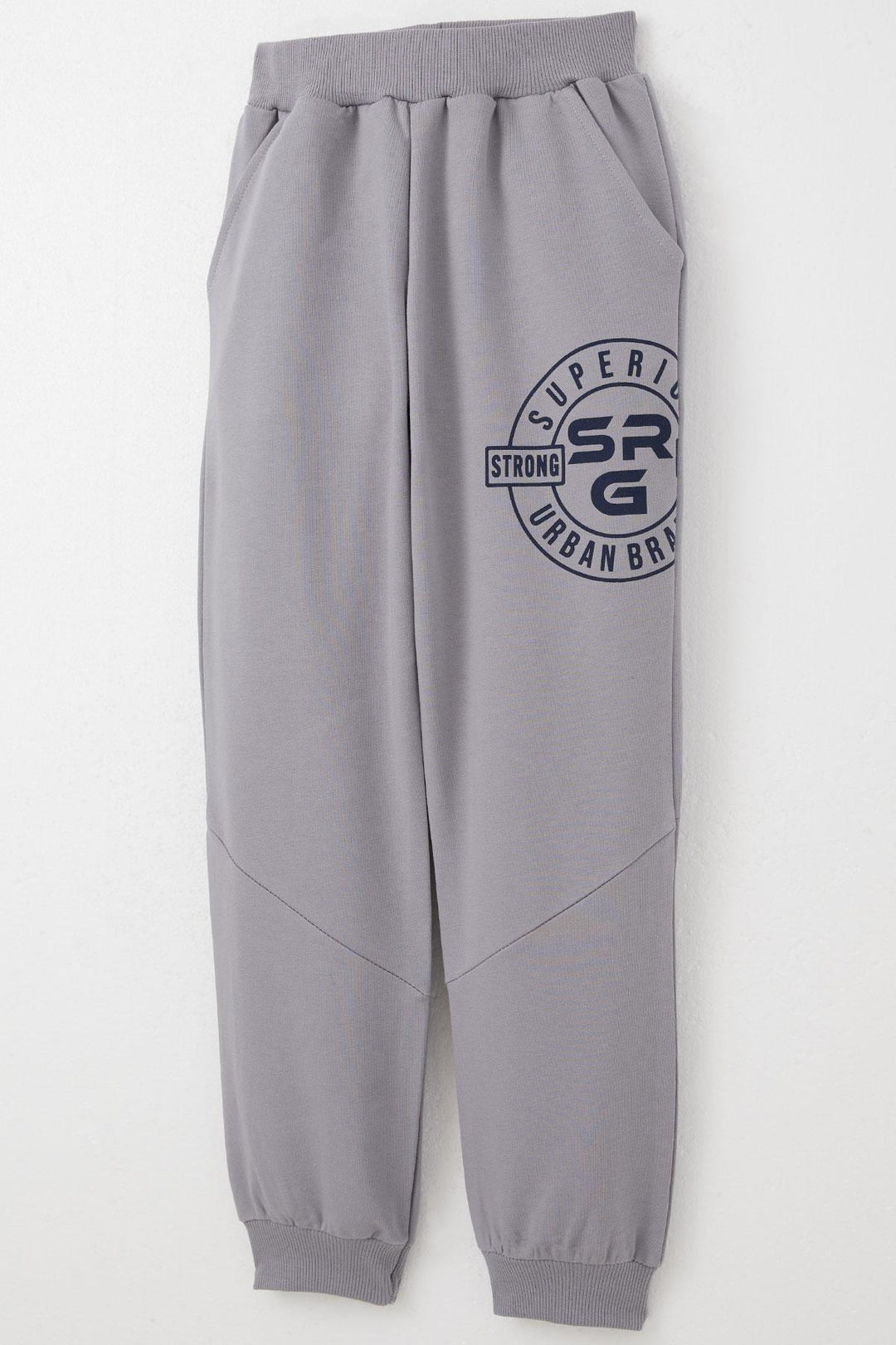 BRE Breeze Boys' Sweat Suit Printed with Kangaroo Pocket 62 Years, Grey - Cento