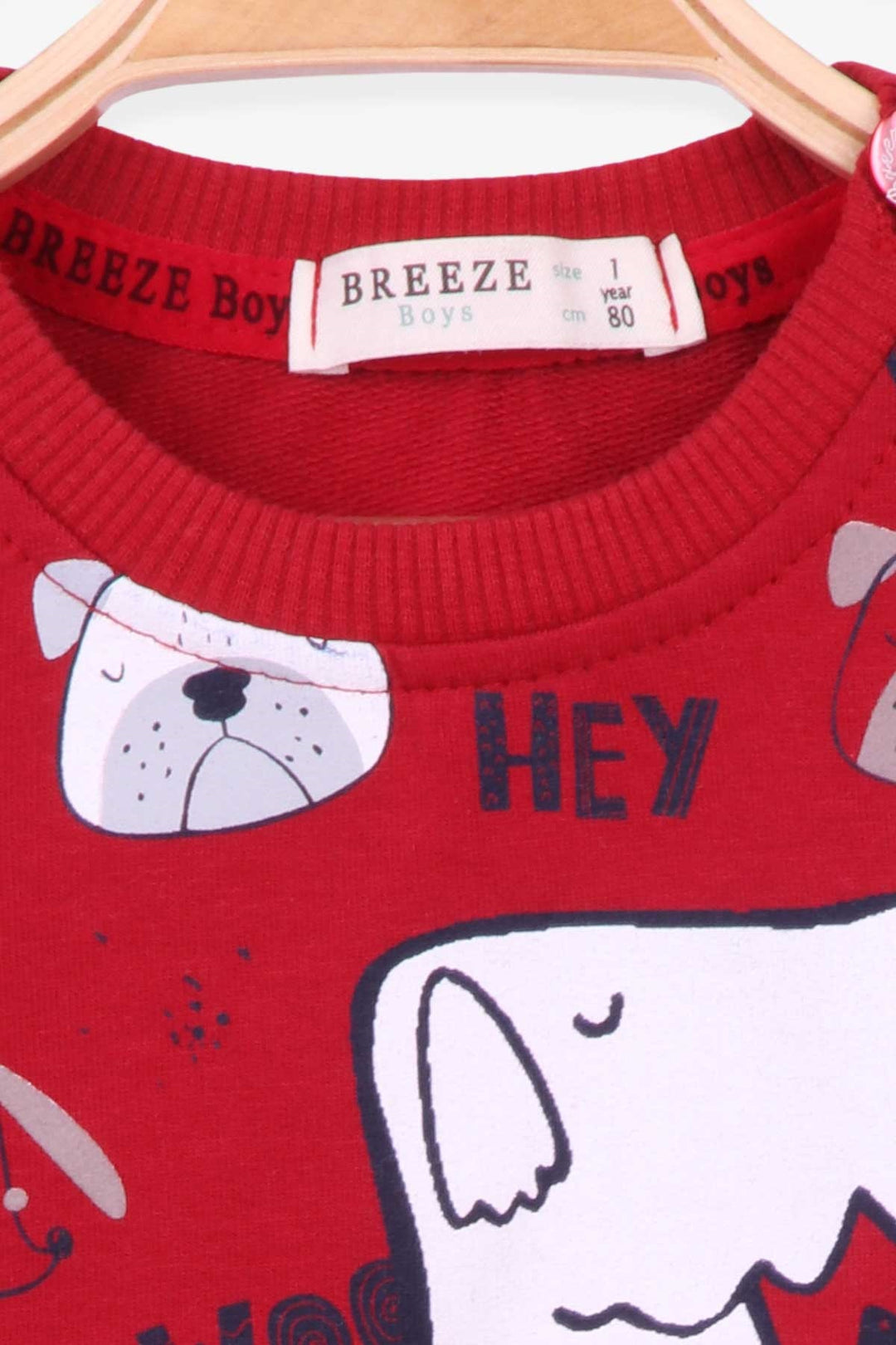 BRE Breeze بدلة رياضية للأولاد بنقش مطبوع، 1-4 سنوات، عنابي - رجبي