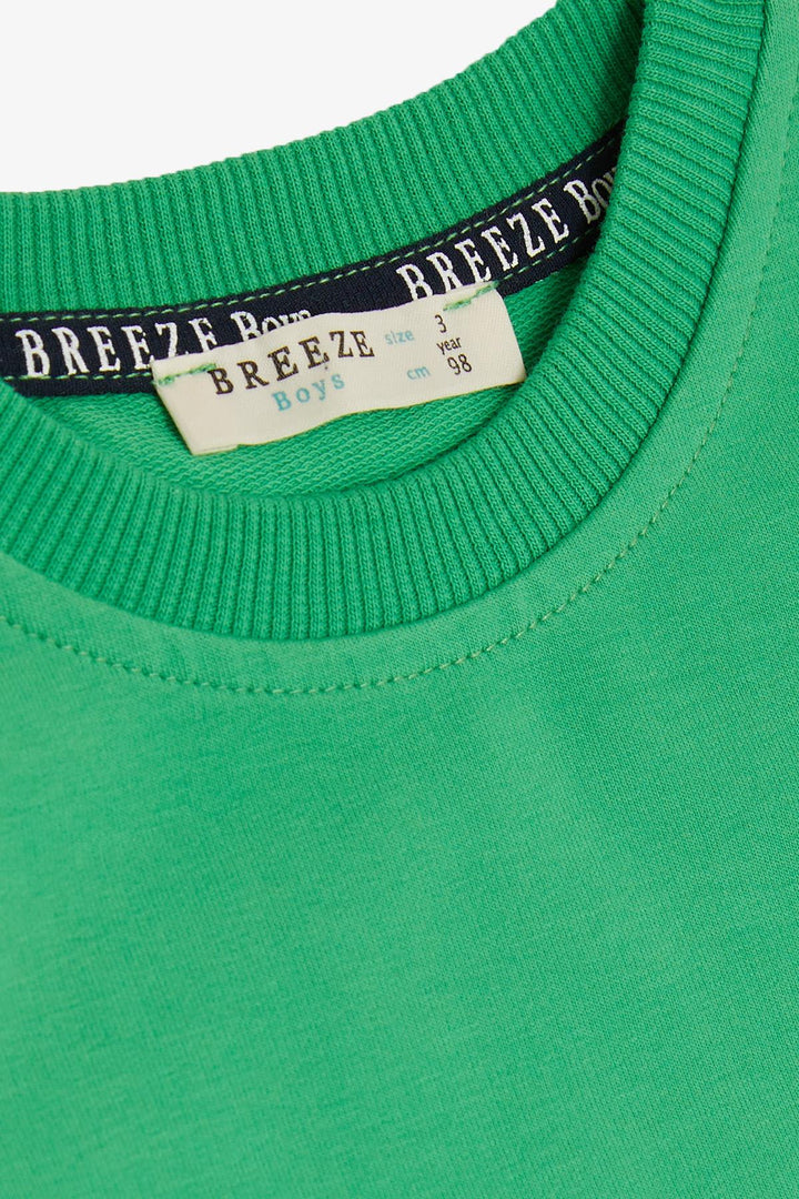 BRE Breeze Boys' Tracksuit Set with Painter Bear Print, 1-4 Years, Green - Eau Claire