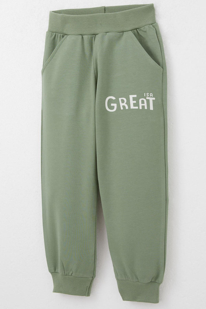 BRE Breeze Boys' Tracksuit Set with Amazing Dinosaur Print, 1.5-5 Years, Beige - Arras