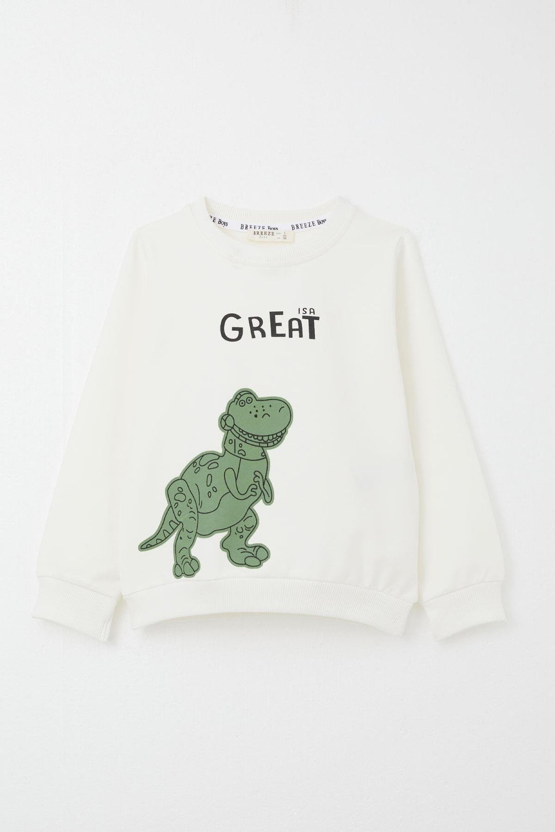 BRE Breeze Boys' Tracksuit Set with Amazing Dinosaur Print, 1.5-5 Years, Beige - Arras