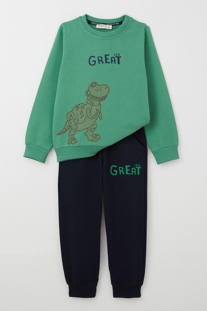 BRE Breeze Boys' Tracksuit Set with Awesome Dinosaur Print, 1.5-5 Years, Mint Green - San Juan de los Lagos