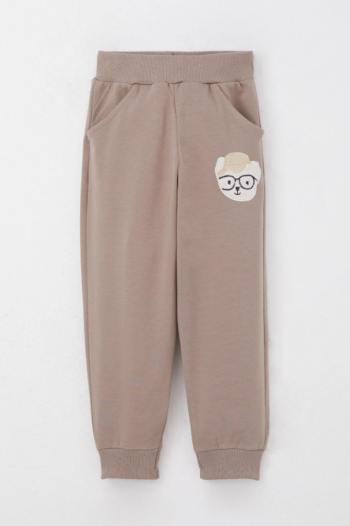 BRE Breeze Boys' Tracksuit with Cute Bear Embroidery 1.5-5 Years, Beige - Lleida
