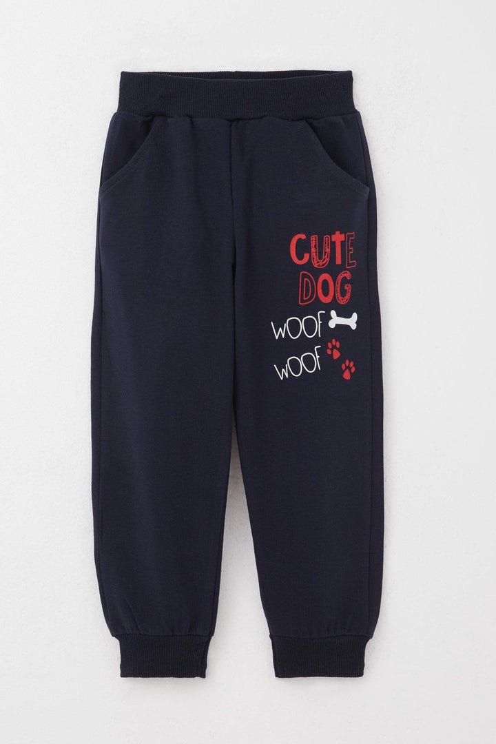 BRE Breeze Boys' Tracksuit with Cute Puppy Print 1.5-5 Years, Light Grey Melange - Veracruz