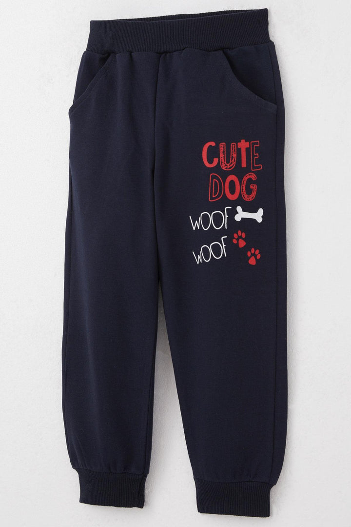 BRE Breeze Boys' Tracksuit with Cute Puppy Print 1.5-5 Years, Light Grey Melange - Veracruz