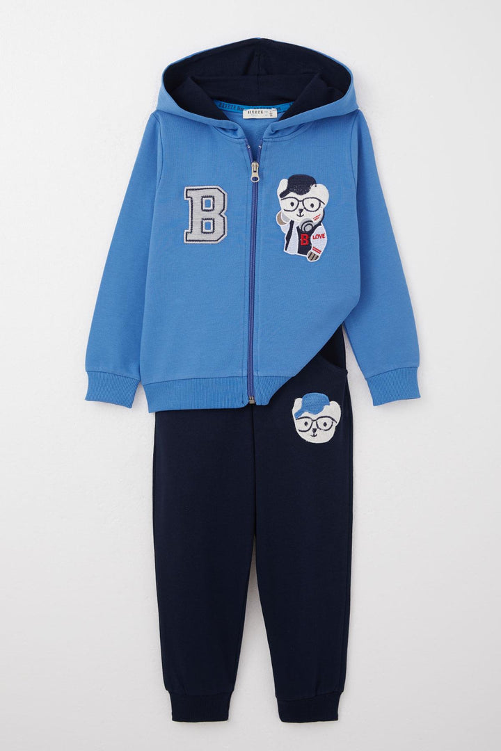 BRE Breeze Boys' Tracksuit with Cute Bear Embroidery 1.5-5 Years, Saxe Blue - Niederkassel