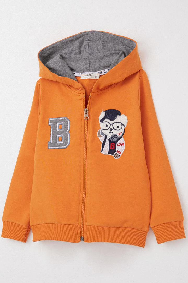 BRE Breeze Boys' Tracksuit with Cute Bear Embroidery 1.5-5 Years, Mustard Yellow - Laindon