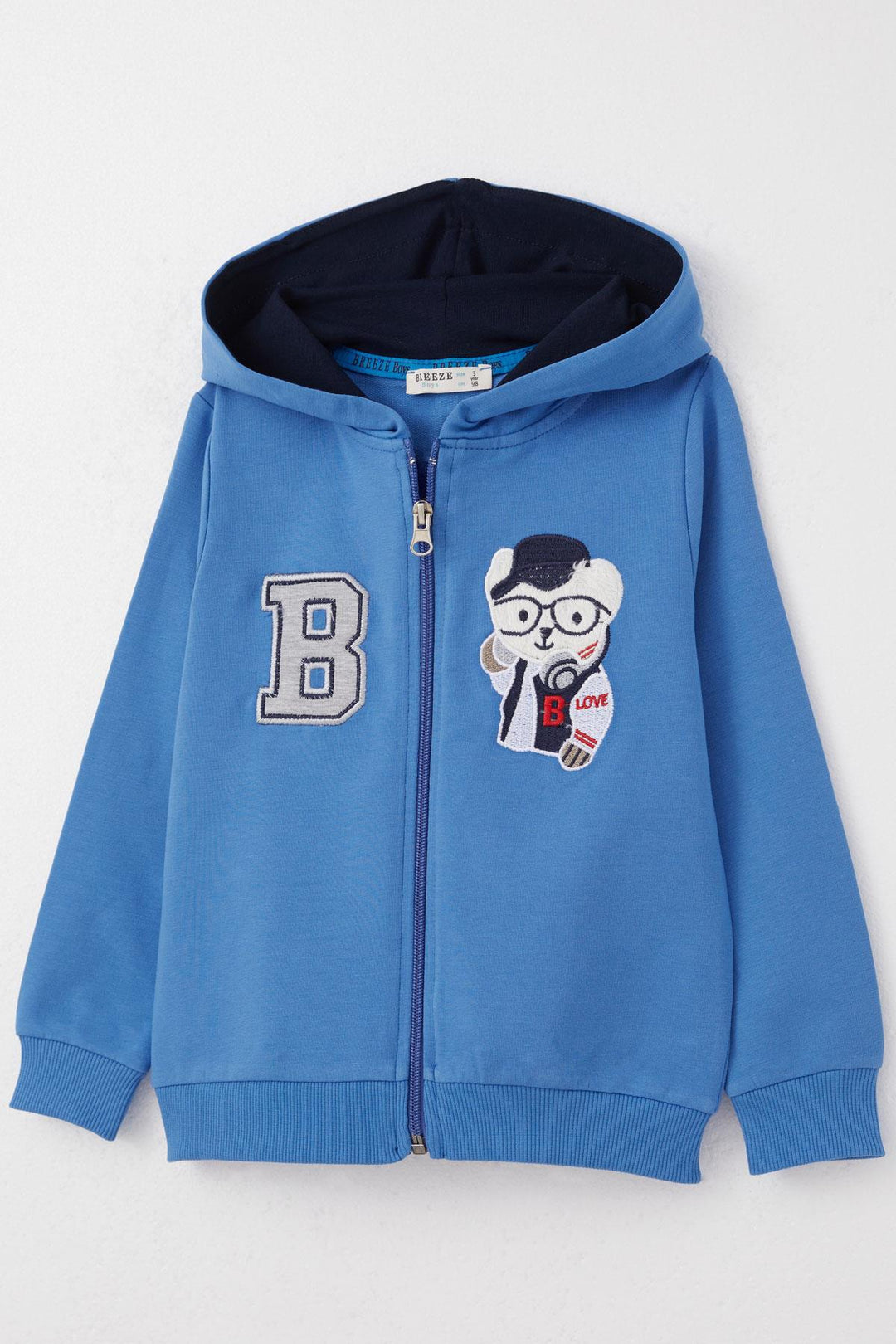 BRE Breeze Boys' Tracksuit with Cute Bear Embroidery 1.5-5 Years, Saxe Blue - Niederkassel