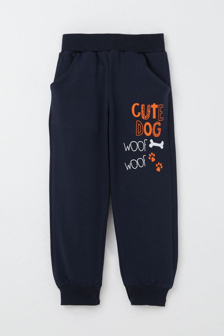 BRE Breeze Boys' Tracksuit with Cute Puppy Print, 1.5-5 Years, Beige - Cremona