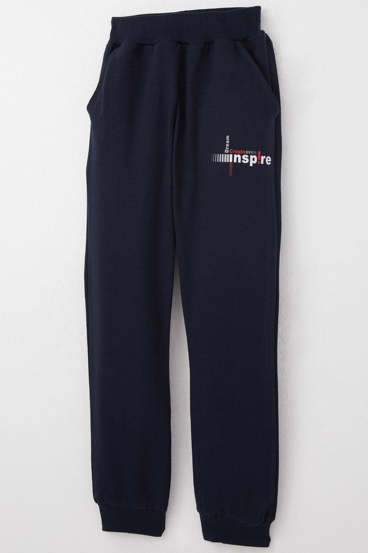 BRE Breeze Boys' Tracksuit with Kangaroo Pocket Printed with Text 62 Years, Light Grey Melange - Melito di Napoli