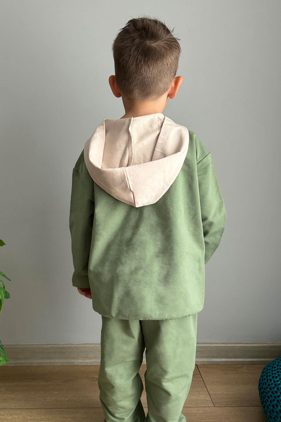 BRE Breeze Boys' Tracksuit with Kangaroo Pocket Hoodie 50 Years, Khaki Green - Rochdale