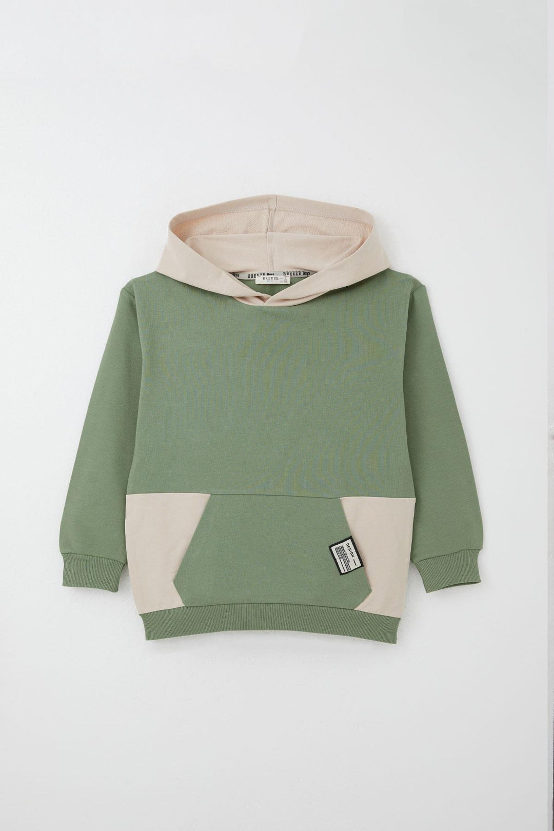 BRE Breeze Boys' Tracksuit with Kangaroo Pocket Hoodie 50 Years, Khaki Green - Rochdale