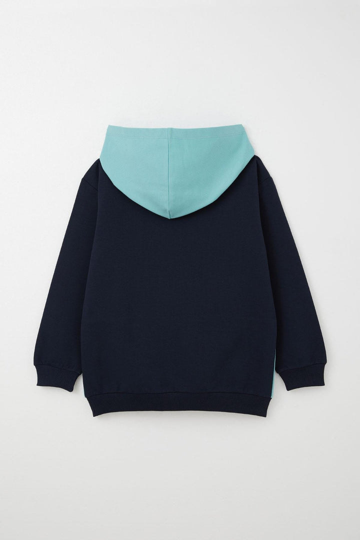 BRE Breeze Boys' Tracksuit with Kangaroo Pocket Hoodie 50 Years, Navy Blue - Waregem
