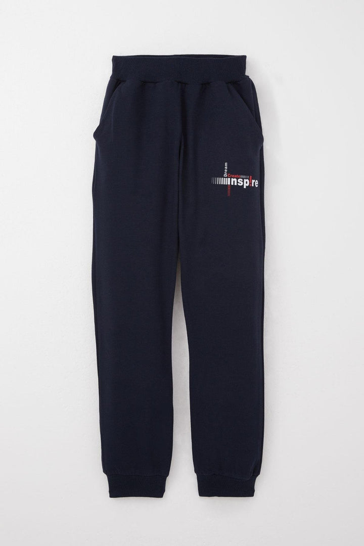 BRE Breeze Boys' Tracksuit with Kangaroo Pocket Printed with Text 62 Years, Light Grey Melange - Melito di Napoli