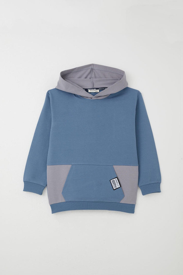 BRE Breeze Boys' Tracksuit with Kangaroo Pocket Hoodie 50 Years, Indigo - Tigard