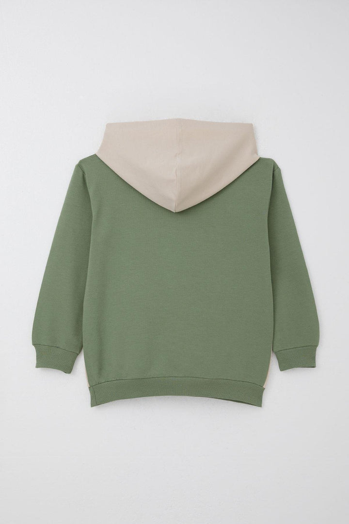 BRE Breeze Boys' Tracksuit with Kangaroo Pocket Hoodie 50 Years, Khaki Green - Rochdale