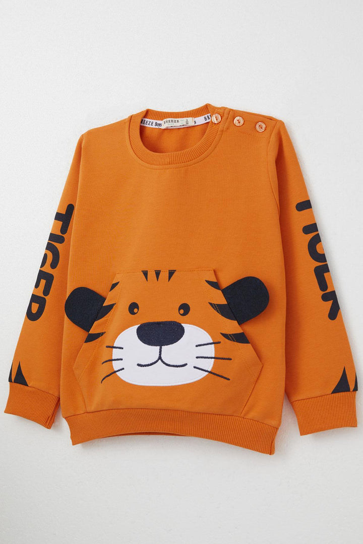 BRE Breeze Boys' Tracksuit with Tiger Embroidery, Mustard Yellow, 1-4 Years - Calumet City