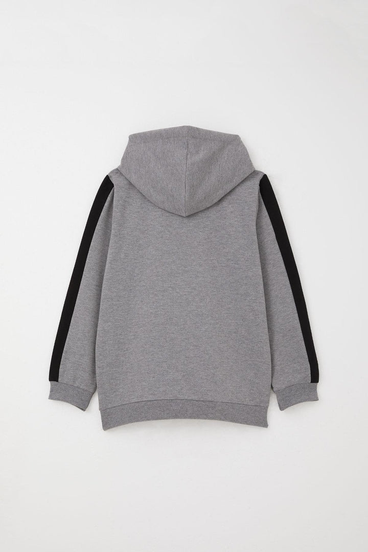 BRE Breeze Boys' Tracksuit with Hood Success Themed Print 62 Years, Dark Grey Melange - Newton