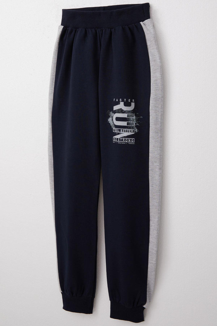 BRE Breeze Boys' Tracksuit with Hood Success Themed Print 62 Years, Navy Blue - Brossard