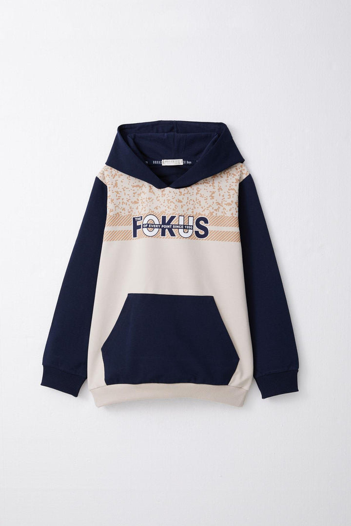 BRE Breeze Boys' Tracksuit with Hoodie Kangaroo Pocket 84 Years, Beige - Passaic