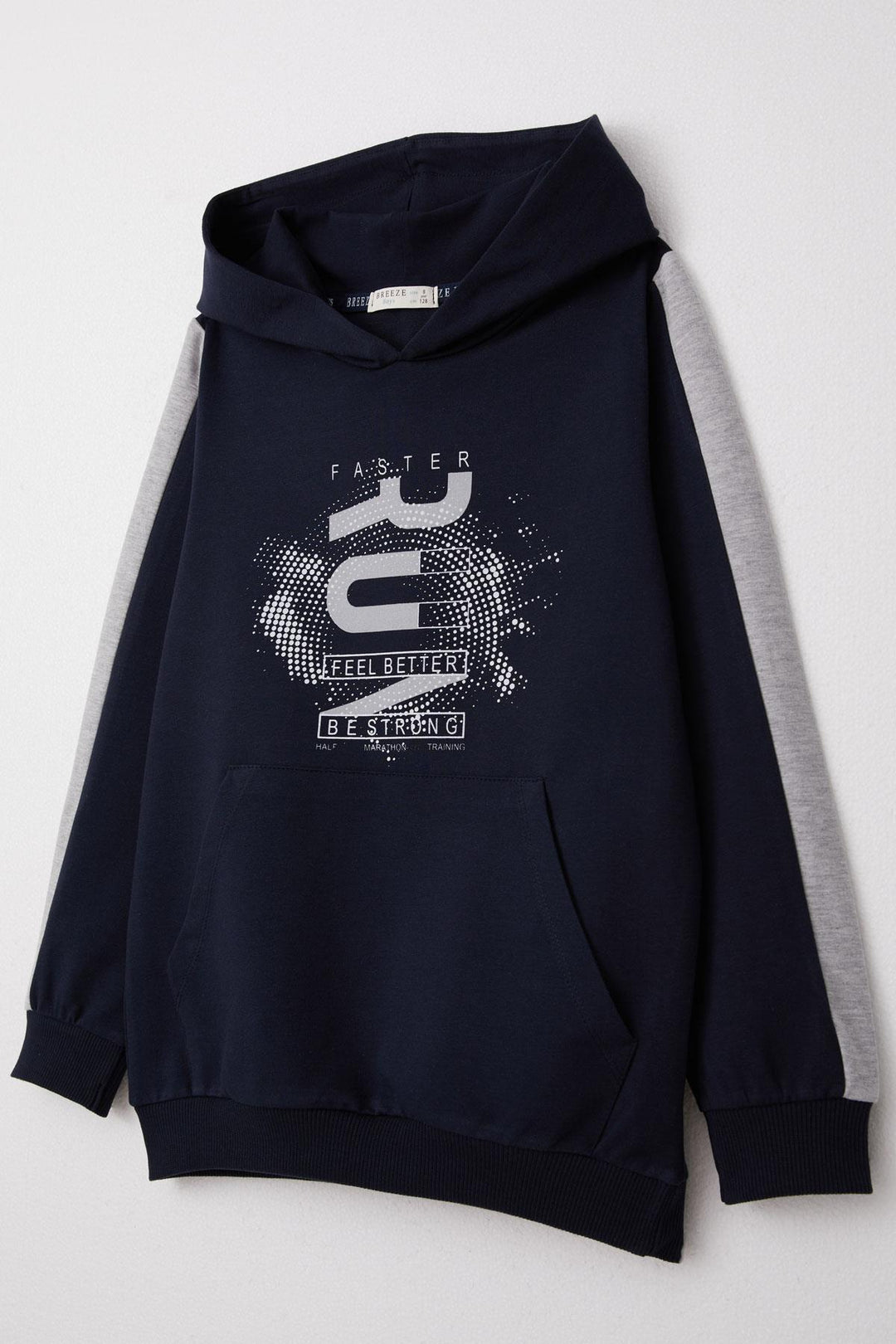 BRE Breeze Boys' Tracksuit with Hood Success Themed Print 62 Years, Navy Blue - Brossard