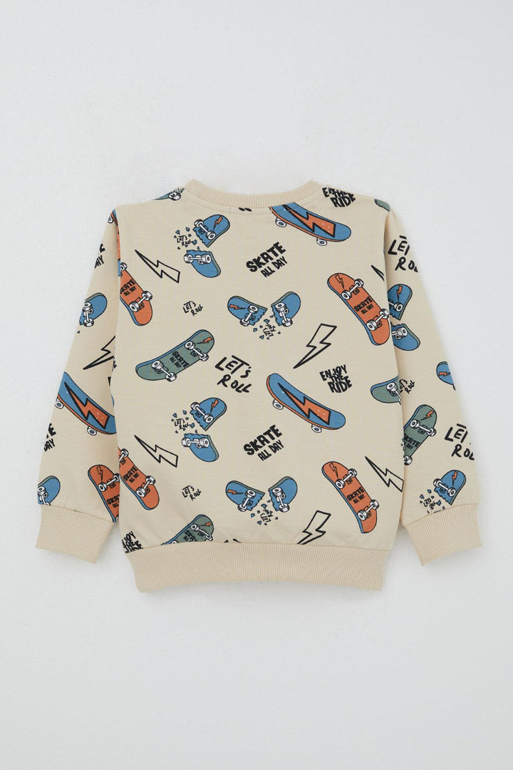BRE Breeze Boys' Sweat Suit Skate Patterned 3-7 Years, Cream - Saguenay