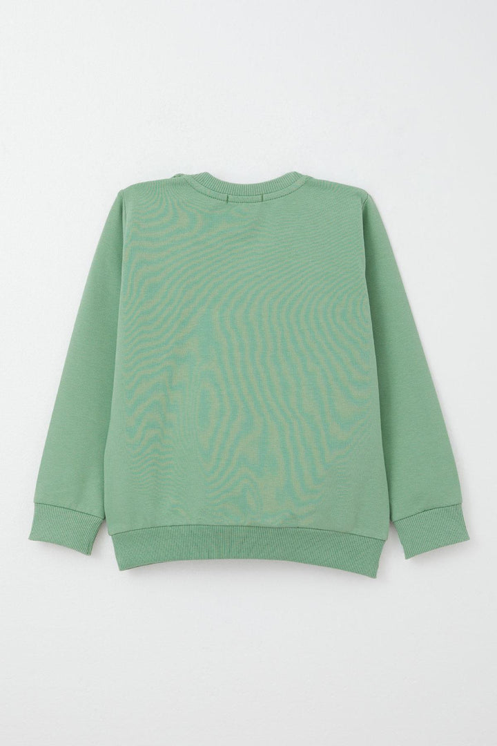 BRE Breeze Boys' Sweat Suit Skateboarder Cute Bear Printed 1-4 Years, Mint Green - Târgu-Mureş