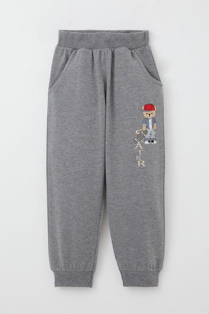 BRE Breeze Boys' Sweat Suit Skateboarder Cute Bear Printed 1-4 Years, Mint Green - Târgu-Mureş