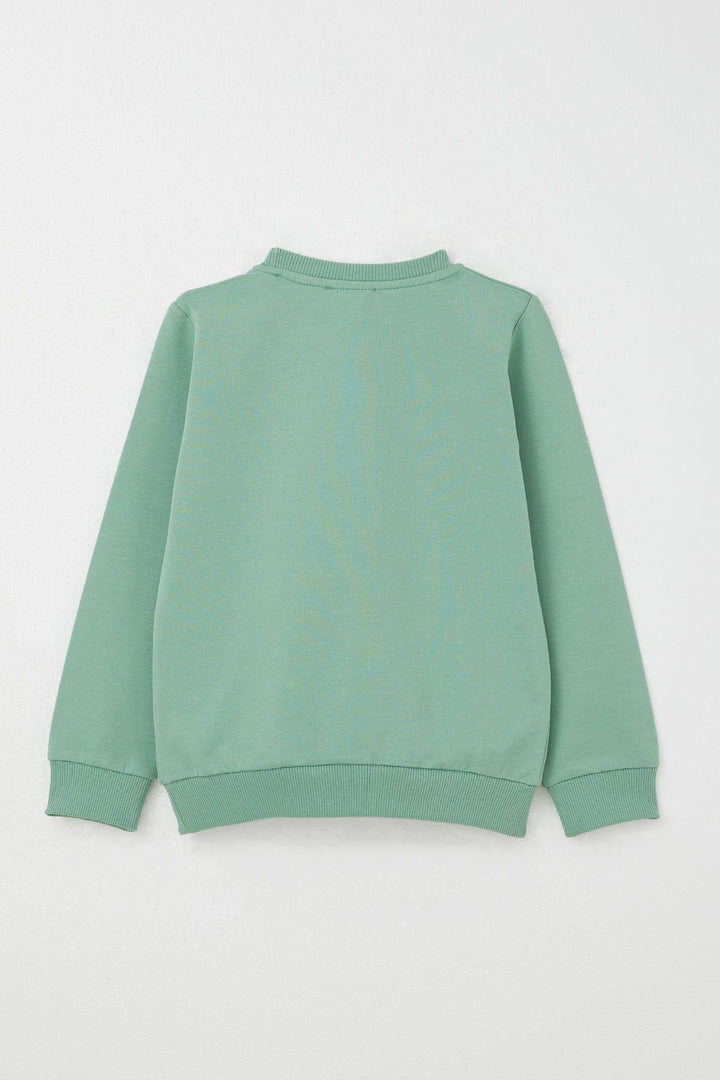 BRE Breeze Boys' Tracksuit Set College Champion Cute Bear Printed 2-6 Years, Mint Green - Bethlehem