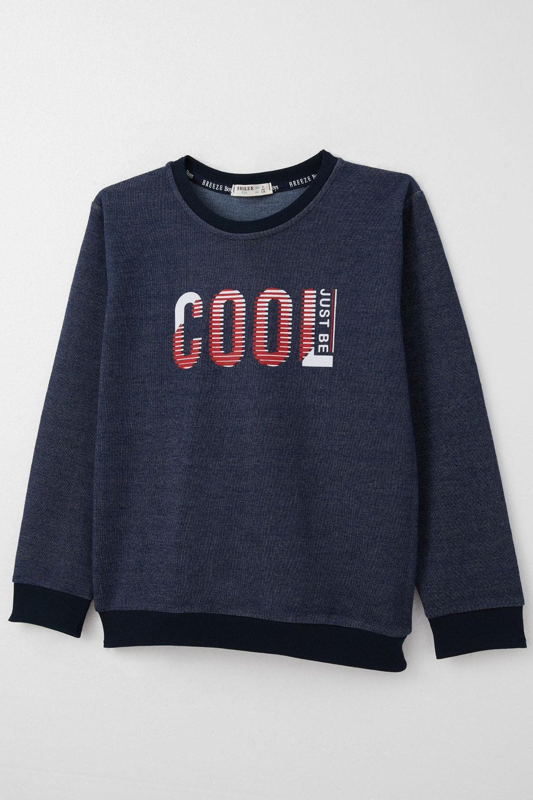 BRE Breeze Boys' Tracksuit Motivation Themed Cool Printed with Writing for 4-8 Years, Navy Melange - Birmingham