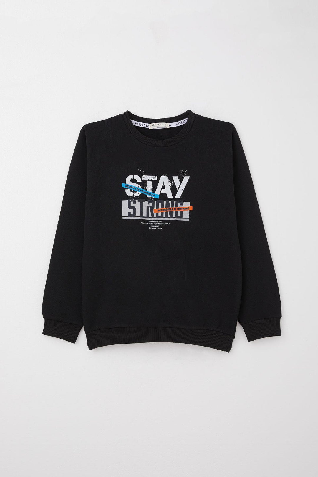 BRE Breeze Boys' Tracksuit Motivation Themed Colorful Printed with Writing 4-8 Years, Black - Arad