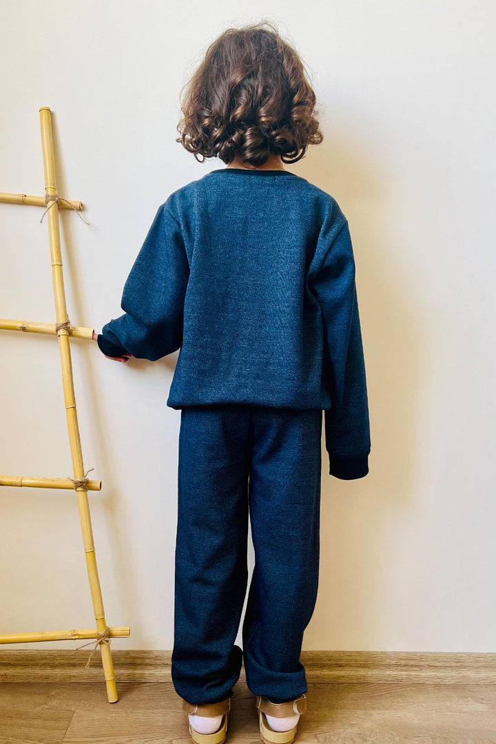 BRE Breeze Boys' Tracksuit Motivation Themed Cool Printed with Writing for 4-8 Years, Navy Melange - Birmingham