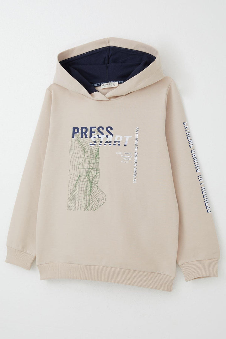 BRE Breeze Boys' Tracksuit Game Themed Front Pocket 50 Years, Beige - Paradise