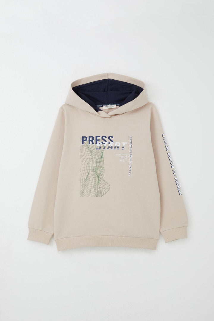 BRE Breeze Boys' Tracksuit Game Themed Front Pocket 50 Years, Beige - Paradise
