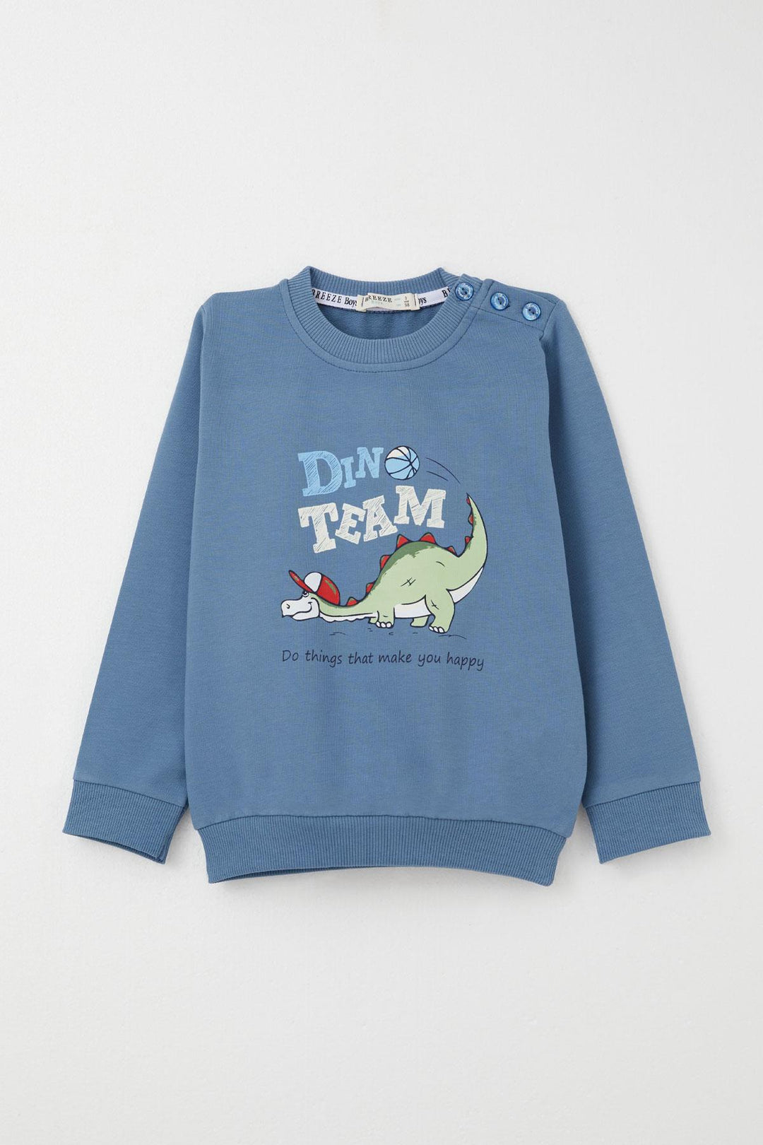 BRE Breeze Boys' Sweat Suit Player Dinosaur Printed 1-4 Years, Indigo - Prescott