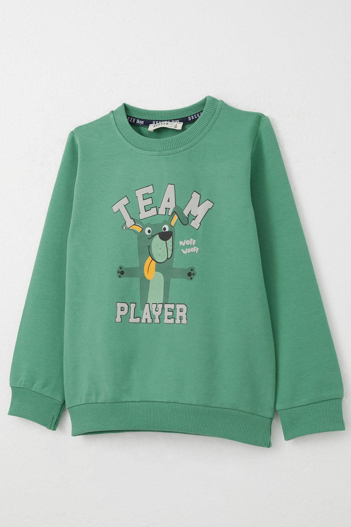 BRE Breeze Boys' Tracksuit Set Player Puppy Printed 1-4 Years, Mint Green - Viterbo