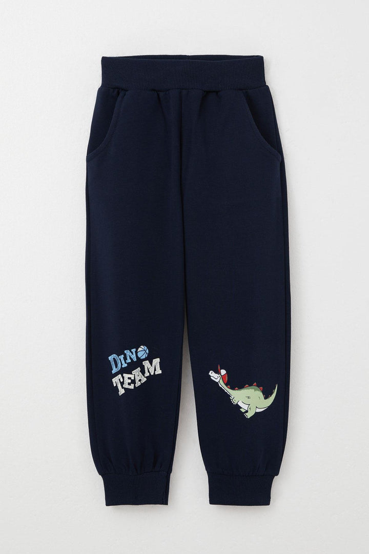 BRE Breeze Boys' Sweat Suit Player Dinosaur Printed 1-4 Years, Indigo - Prescott