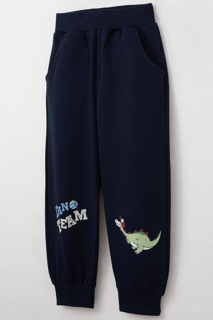 BRE Breeze Boys' Sweat Suit Player Dinosaur Printed 1-4 Years, Indigo - Prescott