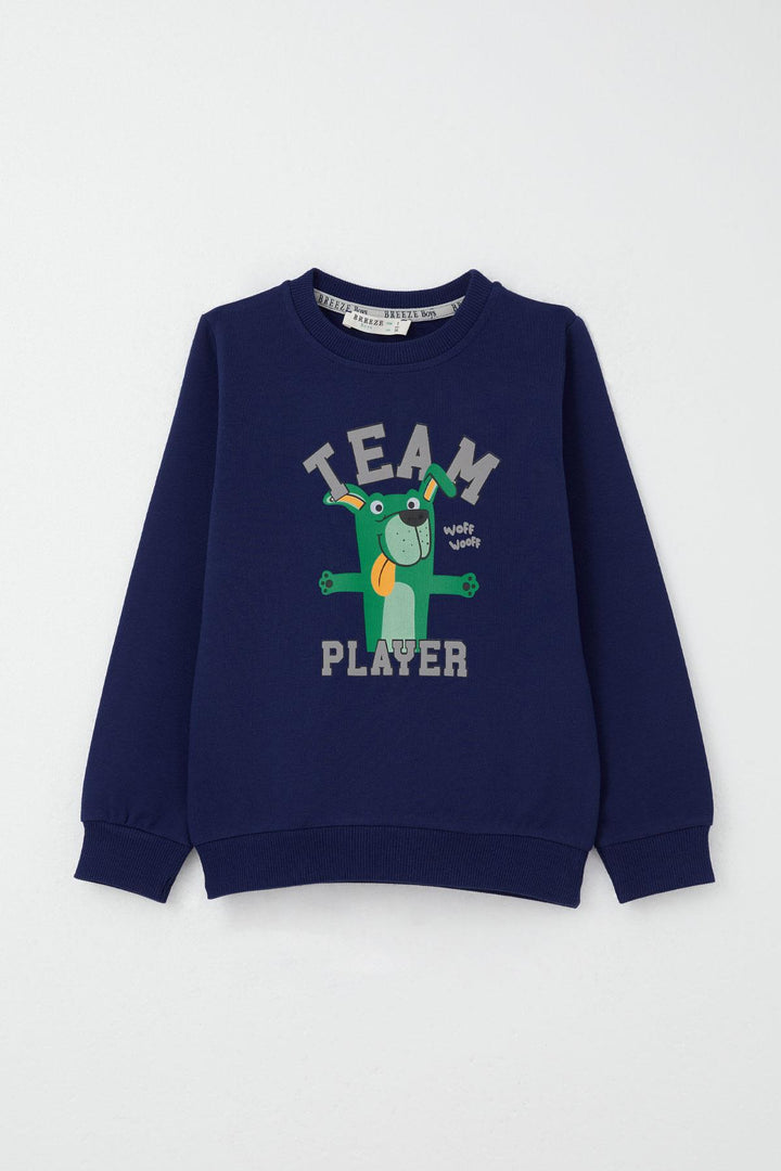 BRE Breeze Boys' Tracksuit Set Player Puppy Printed 1-4 Years, Navy Blue - Voluntari