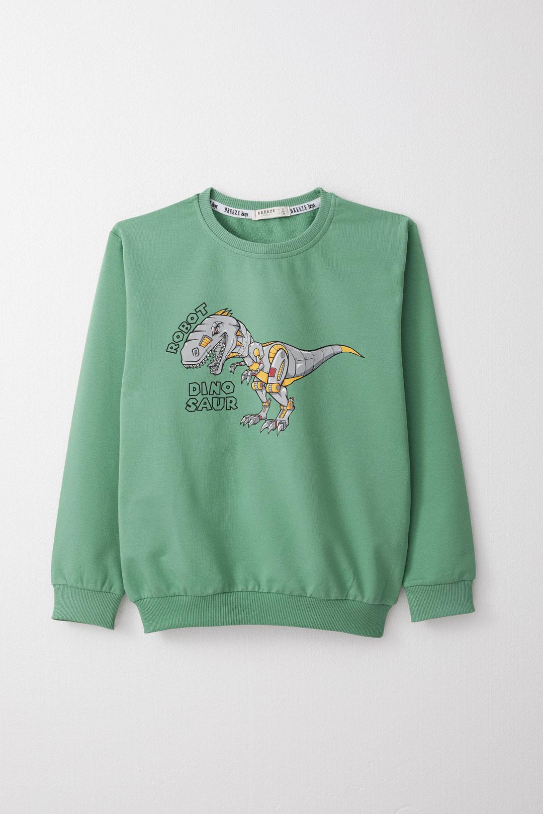BRE Breeze Boys' Sweat Suit Robot Dinosaur Printed 4-8 Years, Mint Green - Bethlehem