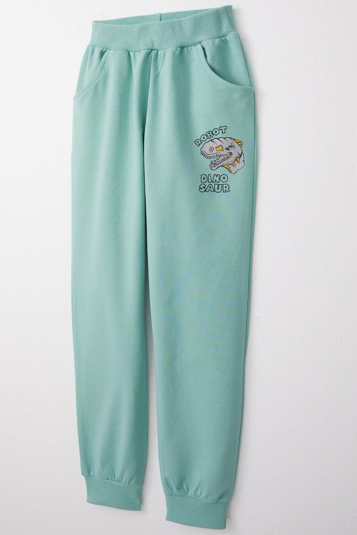BRE Breeze Boys' Tracksuit with Robot Dinosaur Print, 4-8 Years, Aqua Green - Lima