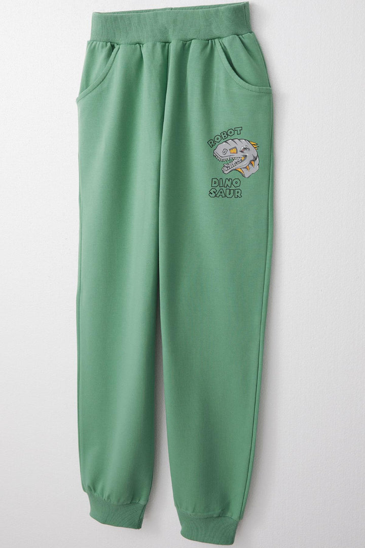 BRE Breeze Boys' Sweat Suit Robot Dinosaur Printed 4-8 Years, Mint Green - Bethlehem