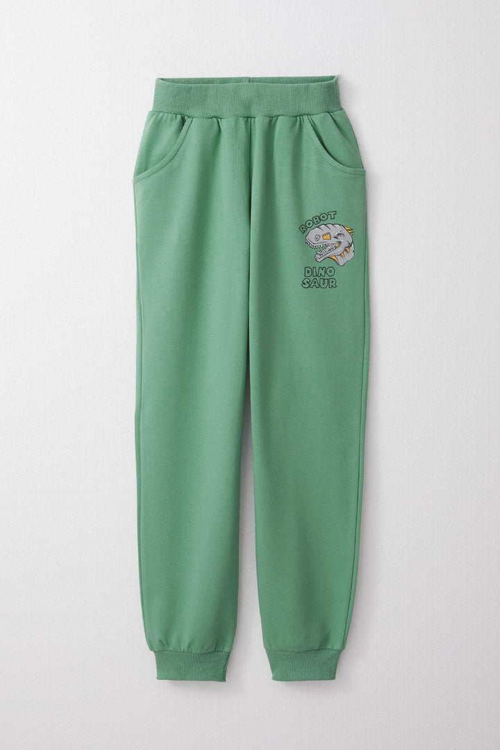 BRE Breeze Boys' Sweat Suit Robot Dinosaur Printed 4-8 Years, Mint Green - Bethlehem