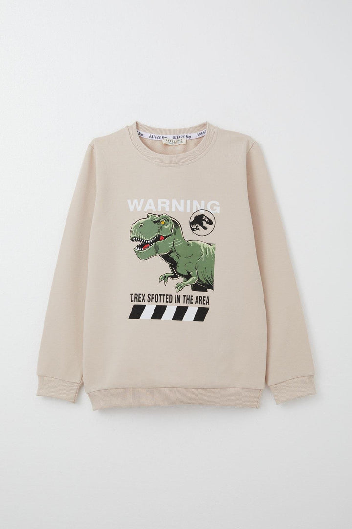 BRE Breeze Boys' Tracksuit Warrior Dinosaur Printed 4-8 Years, Beige - Velsen-Zuid