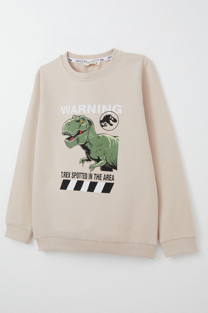 BRE Breeze Boys' Tracksuit Warrior Dinosaur Printed 4-8 Years, Beige - Velsen-Zuid