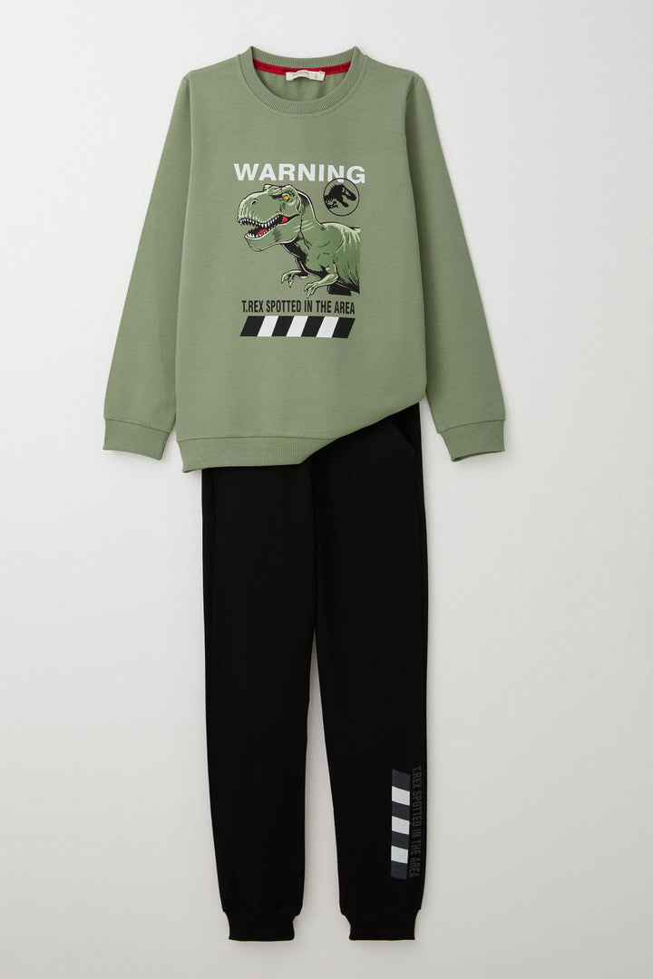 BRE Breeze Boys' Tracksuit Warrior Dinosaur Printed 4-8 Years, Khaki Green - Wunstorf