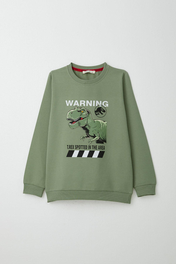 BRE Breeze Boys' Tracksuit Warrior Dinosaur Printed 4-8 Years, Khaki Green - Wunstorf