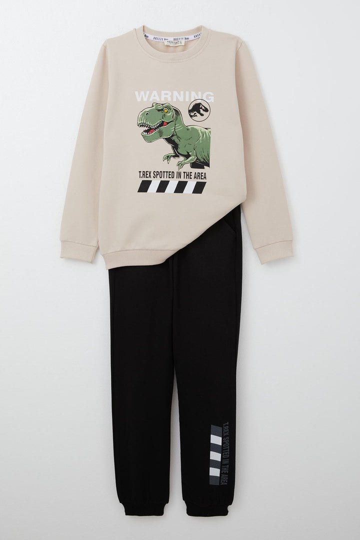BRE Breeze Boys' Tracksuit Warrior Dinosaur Printed 4-8 Years, Beige - Velsen-Zuid