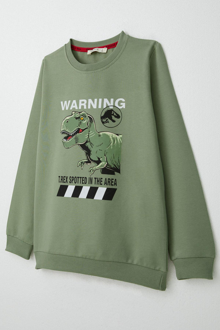 BRE Breeze Boys' Tracksuit Warrior Dinosaur Printed 4-8 Years, Khaki Green - Wunstorf